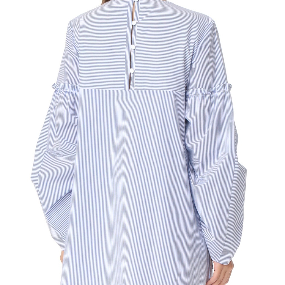 TIBI Satin Poplin trapeze Dress ELLIOT STRIPE Blue - Picture 7 of 8
